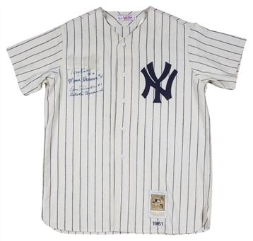 1961 New York Yankees Mitchell and Ness  Throwback Jersey Signed By 4 (SGC)